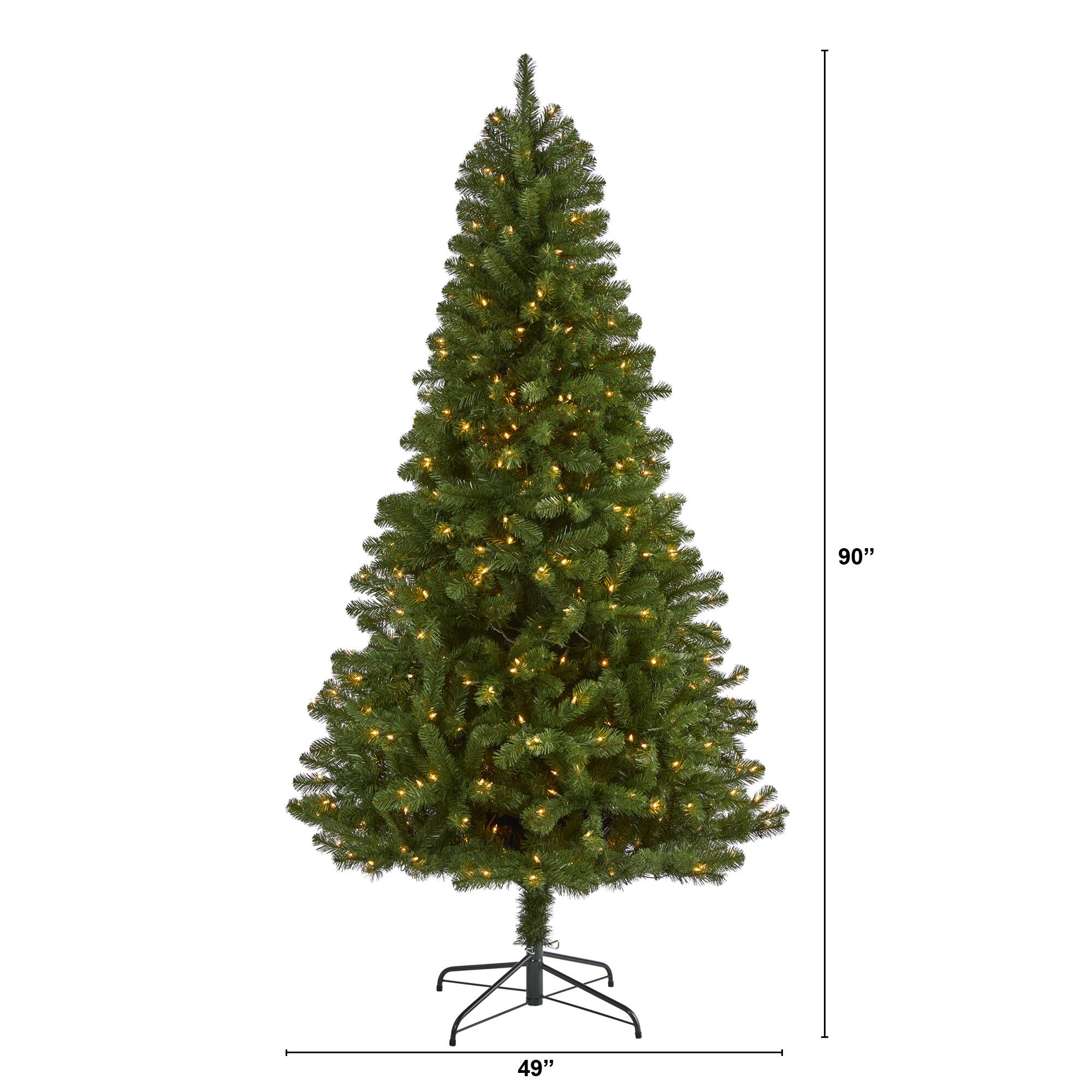 7.5ft. Pre-Lit Virginia Fir Artificial Christmas Tree, Clear Lights